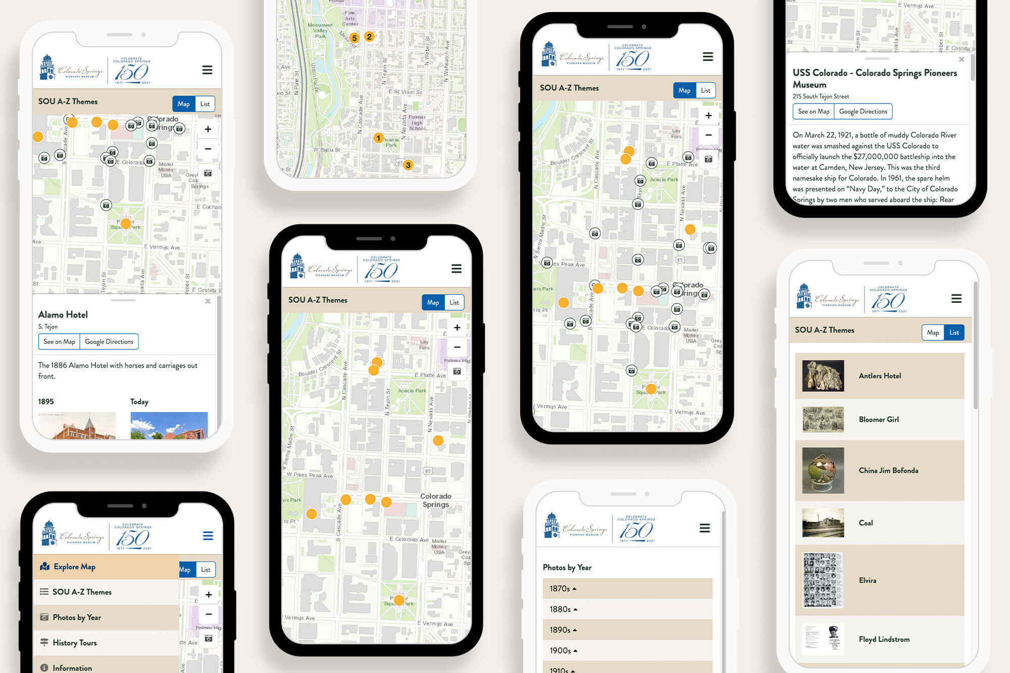Mobile Self-Guided Tour Screens
