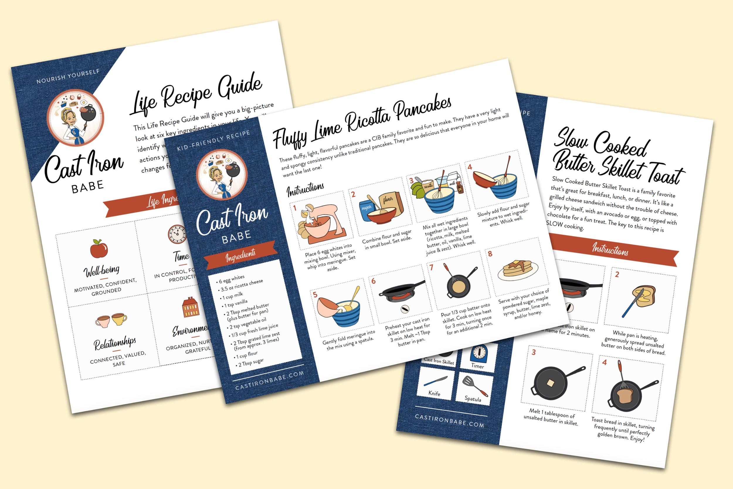 Cast Iron Babe Illustrated Recipe Cards