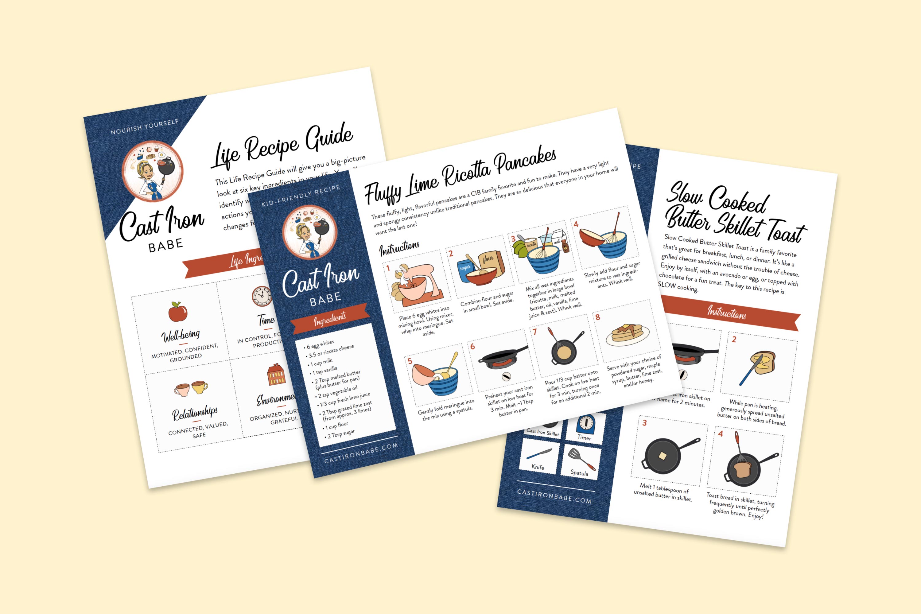 Cast Iron Babe Illustrated Recipe Cards