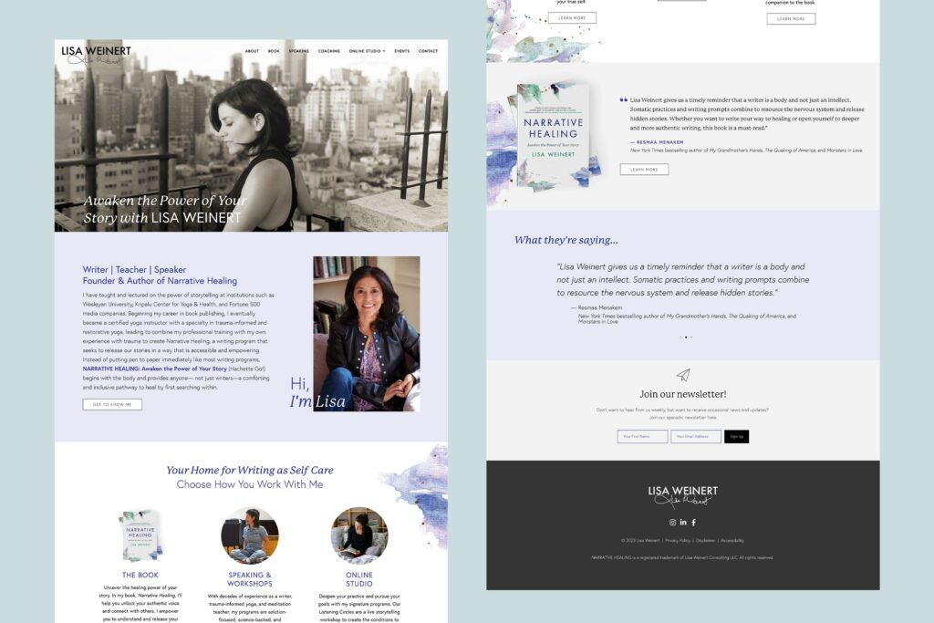 Narrative Healing Home Page Design