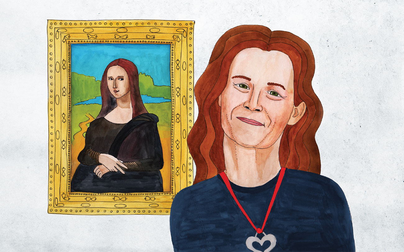 Annie and Mona Lisa Painting