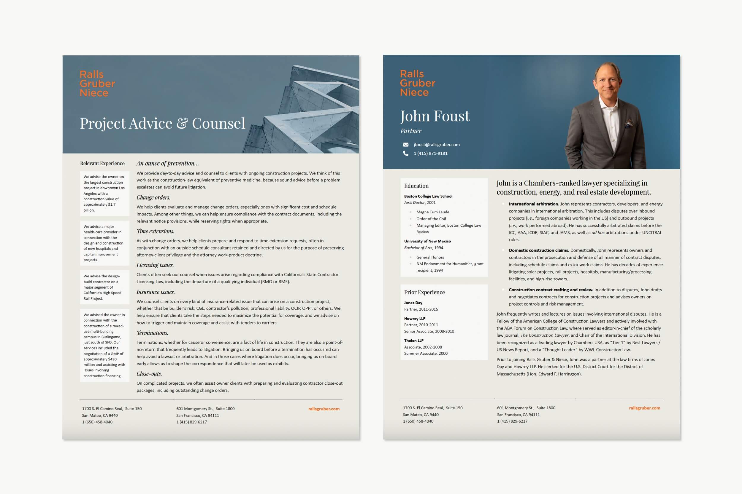 Boutique Law Firm One Sheet Design